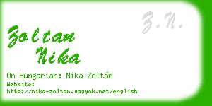 zoltan nika business card