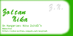 zoltan nika business card